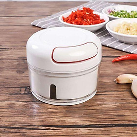 Dụng Cụ Xay Nghiền Tỏi Ớt Mini Food Choper (trắng tròn) Kéo Dây