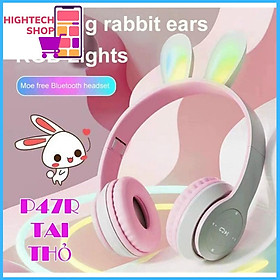 Mua HEADPHONE KHÔNG DÂY TAI THỎ P47R - ÂM THANH CỰC HAY - TAI THỎ