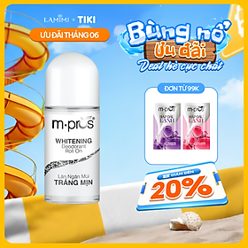 Lăn Khử Mùi M.Pros Whitening 60ml Ngọt Ngào - Cho Nam & Nữ, Dưỡng Trắng Da, Khô Thoáng - Lamimi Chính Hãng