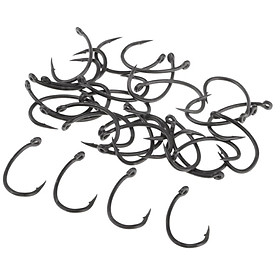 30Pcs High-carbon Steel Fishing Hooks Wide Gape Barbed Octopus Circle Hooks for Bass/Carp/Silver Carp/Octopus/Crab