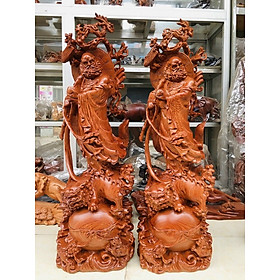 Mua Tượng đạt ma sư tổ bằng gỗ hương đá tô làm mầu giả cổ kt cao 70×23×13cm