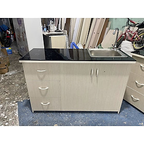 Mua Tủ Bếp Nhựa Đài Loan Cao 81cm Ngang 1m25 Bồn Đơn Màu Gỗ Sồi TB018