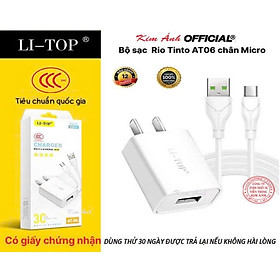 Mua Bộ sạc Rio Tinto Li-Top AT06 5V- 2A chân Micro  đạt chứng nhận 3C tiêu chuẩn quốc gia  bảo hành hàng chính hãng 12 tháng