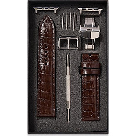 Dây đồng hồ SAM Leather SAM003ASN - Dây da đồng hồ Apple Watch 38/40 – 42/44, dây đồng hồ da cá sấu Size 20mm/22mm, Dây đeo đồng hồ phù hợp các loại ( Swatch, Apple 1,2,3,4,5, Iwatch và đồng hồ cổ điển )
