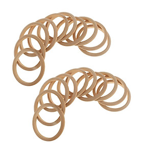 20pcs Unfinished Solid Wooden Rings for Craft DIY Projects Jewelry Making