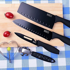 Mua Set bộ dao nhà bếp đa năng 5 món với kích thước và chức năng khác nhau  lưỡi dao bằng thép không gỉ   sắc bén  độ bền cao  cán dao chống trơn trượt   giúp chế biến món ăn nhanh chóng tiết kiệm thời gian   an toàn và tiện lợi
