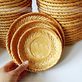 Mua Tre tự nhiên- Đĩa tre mẹt tre đựng hạt dưa hun khói -Mây tre đan việt