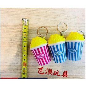 Móc treo chìa khóa hình bỏng ngô , bắp răng bơ