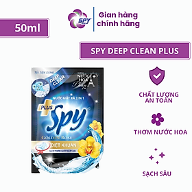 Túi nước giặt 50ml SPY DEEP CLEAN PLUS khử mùi diệt khuẩn, sạch sâu, thơm lâu giúp làm mềm vải