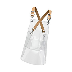 Transparent Apron Paint Apron Nordic Grilling Baking Apron Hair Stylist Accessories for Cosmetology, Coffee Shop Clear Length 60cm TPU Apron