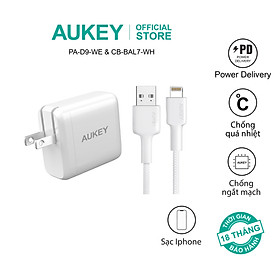 Mua Combo bộ sạc Aukey cho Iphone củ sạc PA-D9 65W và cáp sạc CB-BAL7 hàng chính hãng