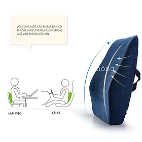 Mua Gối Đệm Tựa Lưng Ghế Ô Tô  Văn Phòng Cao Su Non Cỡ Lớn Cao Cấp ZURI PILLOW GTL-06 Chống Đau Mỏi Lưng  Cong Vẹo Cột Sống