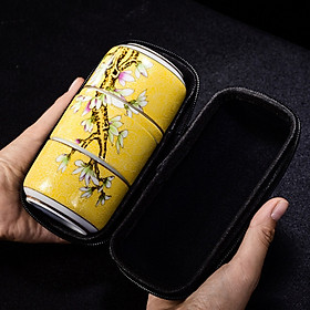 Mua Bộ bình trà xách tay tiện lợi khi đi du lịch nhiều màu sắc và họa tiết đẹp mắt kèm túi xách tay đơn giản kiểu Nhật