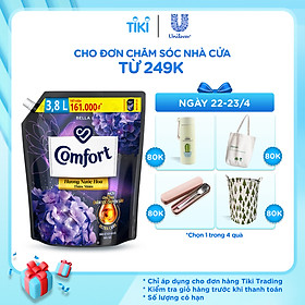 Nước Xả Làm Mềm Vải Comfort Chăm Sóc Chuyên Sâu Hương Nước Hoa Thiên Nhiên Bella Túi 3.8L