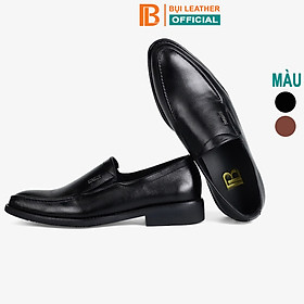 Giày nam công sở da bò nappa cao cấp, giày lười G114- Bụi leather- hộp sang trọng - 39 - Màu Đen