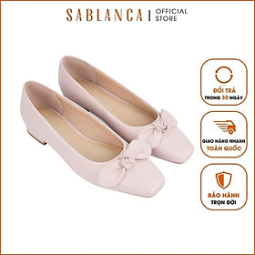 Giày búp bê nữ mũi vuông phối nơ Sablanca BN061N