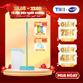 Bộ Lau Nhà MyJae Đài Loan Sợi Fiber Xoay 360 Độ Thông Minh 125cm