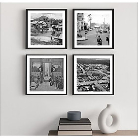 (HCM) Bộ 4 tấm tranh treo tường cảnh Tây Nình trang trí quán,nhà hàng kèm đinh treo