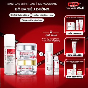 COMBO dưỡng da chuyên sâu kem dưỡng ban đêm 30g + kem dưỡng ban ngày 5 in 1 30g + Serum dưỡng trắng 30ml cho tác dụng nhanh mạnh, toàn diện