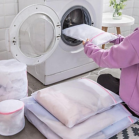 Túi lưới đựng đồ giặt có dây khóa kéo bảo vệ quần áo
