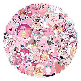 Set 30-60 Pink Pokemon sticker-Pokemon hồng