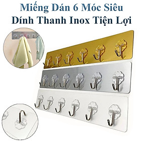 Mua Miếng Dán 6 Móc Siêu Dính Thanh Inox Tiện Lợi  Đa Năng