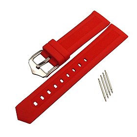 Soft Sturdy Rubber Surface Non-slip Back Waterproof Washable Silicone 19mm/21mm/24mm Strap Band