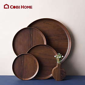 Dĩa vân gỗ bằng melamine cao cấp hình chữ nhật và hình tròn - nhiều size lựa chọn