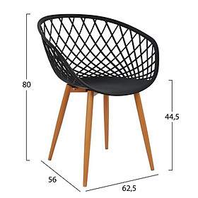 Mua Ghế cafe tiếp khách thân nhựa màu đen BASKET Nội thất Capta Ghế đọc sách phòng khách thân nhựa pp ghế rổ chân thép sơn giả gỗ tại hcm