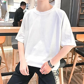 Áo phông trơn nam nữ - Áo thun nam nữ tay lỡ form rộng chất 100% cotton co giãn 4 chiều cực mát Màu Trắng