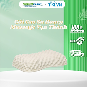 Gối 100% cao su thiên nhiên Honey Massage Vạn Thành 35x60x12cm độ đàn hồi cao nâng đỡ tốt.