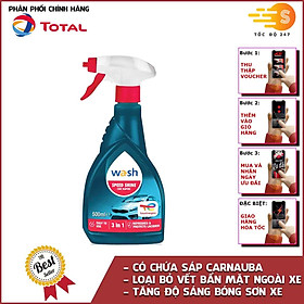 Chai xịt đánh bóng nhanh và bảo vệ sơn xe Total Energies TE-SS500 500ml - có sáp Carnauba, dùng được trên nhựa, cao su, tác dụng lâu dài