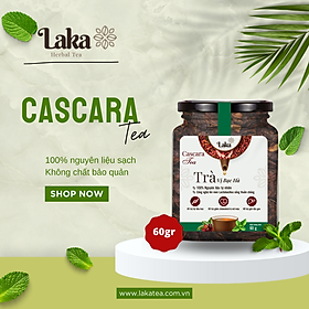 Trà Cà Phê Cascara LAKA Hộp 60Gr 100% vỏ cà phê chín mọng Hỗ Trợ Giảm Cân, Ngừa Lão Hóa Và Ổn Định Đường Huyết