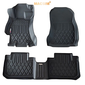 Thảm lót sàn xe ô tô Subaru Forester 2013- 2018( vân trám) Nhãn hiệu Macsim chất liệu nhựa TPE cao cấp màu đen