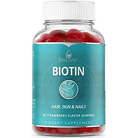 Biotin Gummies 10,000mcg Highest Potency for Hair Growth, Promotes Healthier Hair, Skin & Nail, Premium, Vegan, Non-GMO, Pectin-Based - Best Strength for Women & Men, 80 Count