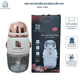 Mua Máy Xay Thịt Đa Năng 300ml Misu Louis – Cối Thủy Tinh  6 Lưỡi Dao Sắc  Công Suất 200W – Xay Thức Ăn Dặm  Rau Củ  Gia Vị  Tiện Dụng Tại Nhà- HÀNG CHÍNH HÃNG MINIIN