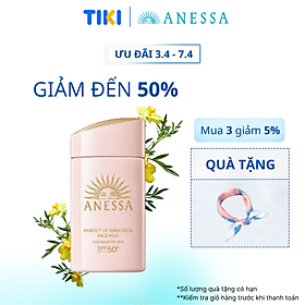 Kem chống nắng dạng sữa dịu nhẹ cho da nhạy cảm và trẻ em Anessa Perfect UV Sunscreen Mild Milk For Sensitive Skin SPF 50+ PA++++ 60ml