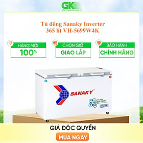 Tủ đông mát Sanaky inverter 365 lít VH-5699W4K - Hàng chính hãng( Chỉ giao HCM)