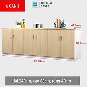 Mua Tủ Hồ Sơ Văn Phòng Có Khóa  Để Tài Liệu Đa Dạng Kích Thước Màu Trắng Phối Vân Gỗ SIB Decor HS16