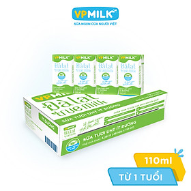 Sữa tươi UHT Đà Lạt True Milk ít đường 110ml (Thùng 48 hộp)