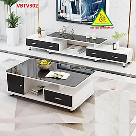 Bộ kệ tivi và bàn trà đẹp, bàn sofa phong cách hiện đại sang trọng VBTV302