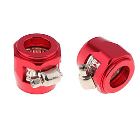 2x Red AN10  Hose End Finisher Aluminium Fuel Oil Water Line Clip Clamp