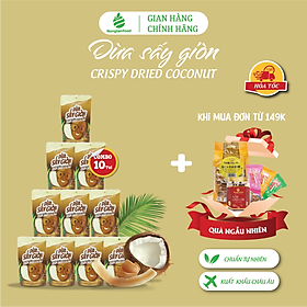 Combo 10 túi Trái cây sấy ăn vặt tăng đề kháng, ăn kiêng, đẹp da Nonglamfood (Cam lát 45g, Mít 45g, Bưởi chanh dây 45g, Dừa giòn 45g)