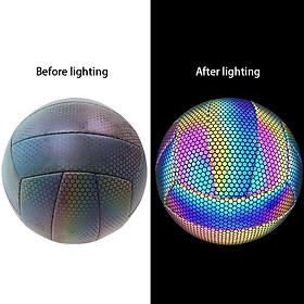 Glowing Reflective Volleyball, Indoor Outdoor Holographic Volleyball for Beach Game Sports Gym Training