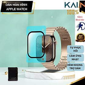 Miếng Dán Dẻo PMMA / PPF cho Apple Watch Series 10 / 11 Kai.N Chống Vỡ Viền Kèm Khung Trợ Dán_ Hàng chính hãng