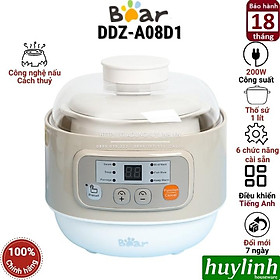 Mua Nồi nấu chậm - chưng yến - nấu cách thuỷ Bear DDZ-A08D1  A08G2  - 0.8 lít - Kèm xửng hấp - Hàng chính hãng