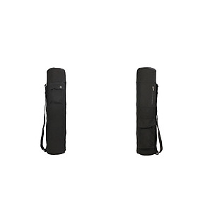2x Yoga Mat Carrier Backpack Zipper Closure Shoulder Strap Multi Pockets Bag