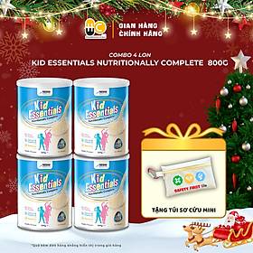 Combo 4 lon Sữa Kid Essentials mẫu mới cho trẻ biếng ăn, chậm tăng cân- 800g [NHẬP KHẨU CHÍNH HÃNG]