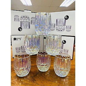 Mua Bộ 6 cốc thủy tinh uống nước hoặc rượu tây sang trạng vân bóng