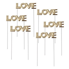 6 Pieces Love Letter Cake Topper Cake Banner Wedding Party Cake Centerpieces